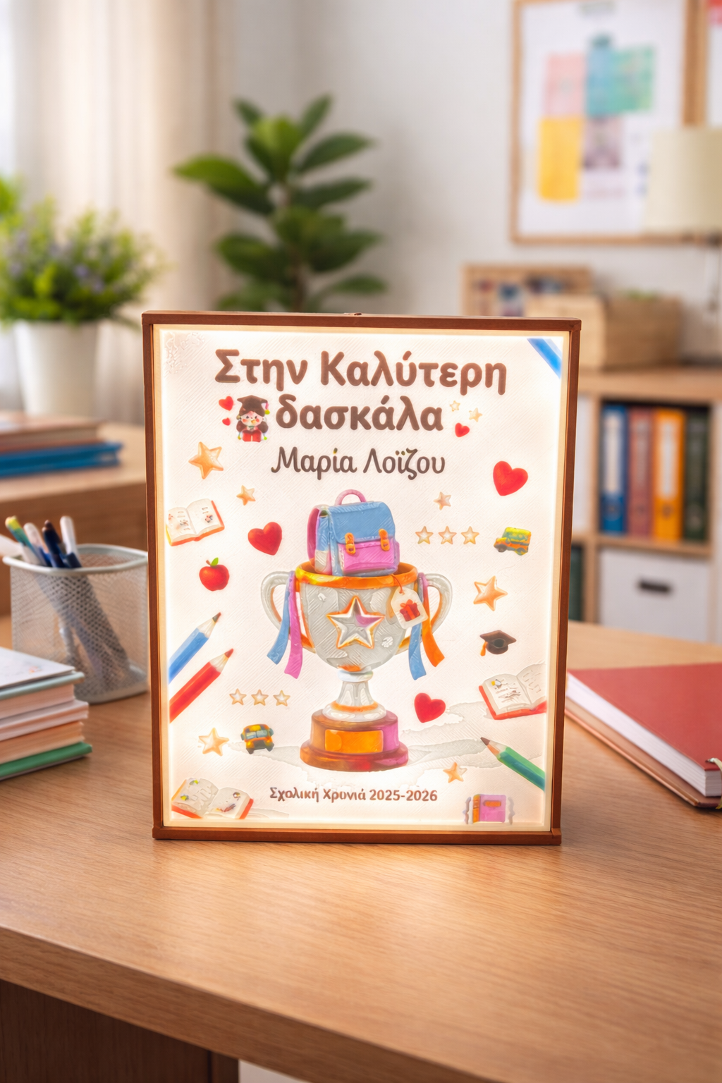 Φωτιζόμενη Lithophane – Custom Teacher Gift